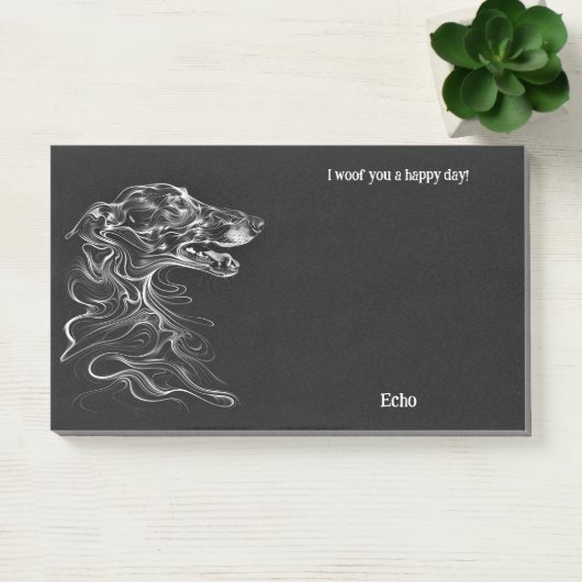 Borzoi Abstrakt Art Dog Name Post-it Klebezettel (Büro)