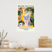 Borzoi Art Print Funny Bathroom, Dog on toilet Poster (Küche)