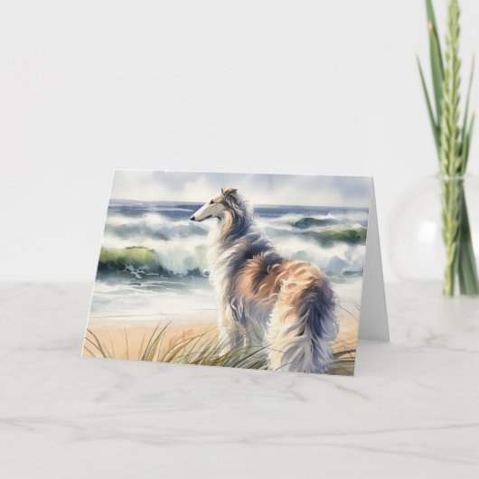 Borzoi auf der Düne Ankündigung (Vorderseite)