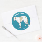Borzoi-Aufkleber Runder Aufkleber (Umschlag)