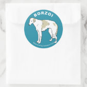 Borzoi-Aufkleber Runder Aufkleber (Tasche)