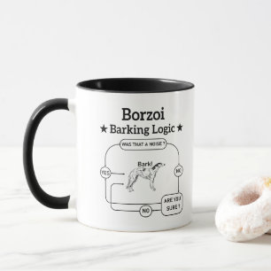 Borzoi Barking Logic Funny Dog Owner Sarcastic Tasse