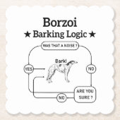 Borzoi Barking Logic Funny Dog Owner Sarcastic Untersetzer (Vorderseite)