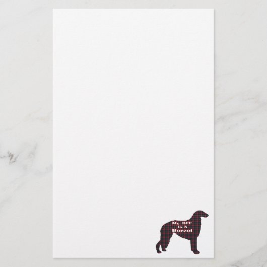 Borzoi-BESTE FREUNDIN Briefpapier (Vorderseite)