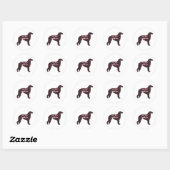 Borzoi-BESTE FREUNDIN Runder Aufkleber (Blatt)