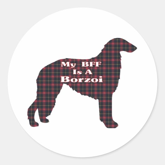 Borzoi-BESTE FREUNDIN Runder Aufkleber (Vorderseite)