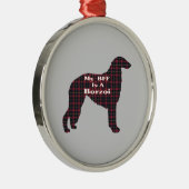 Borzoi-BESTE FREUNDIN Silbernes Ornament (Rechts)
