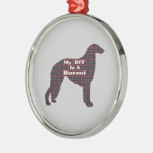 Borzoi-BESTE FREUNDIN Silbernes Ornament (Links)