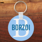Borzoi Breed Monogram Design Schlüsselanhänger (Vorderseite)