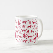 Borzoi Christmas Design Kaffeetasse (VorderseiteRechts)