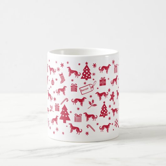 Borzoi Christmas Design Kaffeetasse (Mittel)