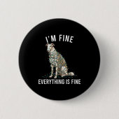 Borzoi Christmas I'm Fine Everything Is Fine Button (Vorderseite)
