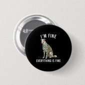 Borzoi Christmas I'm Fine Everything Is Fine  Button (Vorne & Hinten)