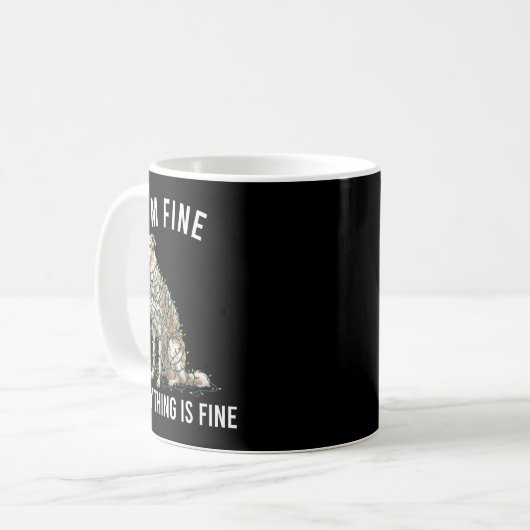 Borzoi Christmas I'm Fine Everything Is Fine  Kaffeetasse (Vorderseite Links)