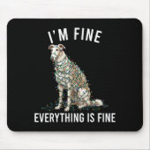 Borzoi Christmas I'm Fine Everything Is Fine Mousepad (Vorne)