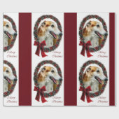 Borzoi Christmas Wreath Geschenkpapier (Flach)