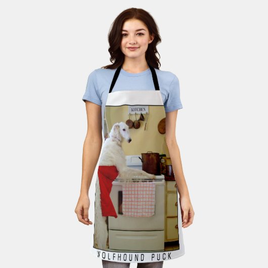 Borzoi Cooking Russian Wolfhound Dog Lover's Gift Schürze (Getragen)