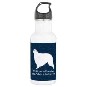 Borzoi Denken Sie an Ihr Design Edelstahlflasche