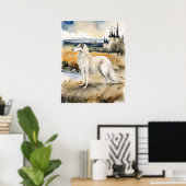 Borzoi - Dog Art Print Poster (Heimbüro)