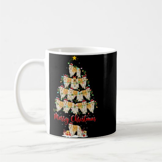 Borzoi Dog Christmas Tree Lights Borzoi Xmas T Shi Kaffeetasse (Links)