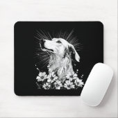 Borzoi Dog Lover Retro Style Tattoo _1 Mousepad (Mit Mouse)