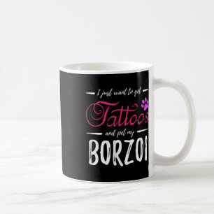 Borzoi Dog Lover Tattoo Funny Dog Mama Geschenk Id Kaffeetasse