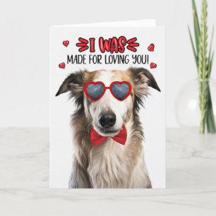 Borzoi Dog Made for Love You Valentine Feiertagskarte