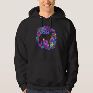 Borzoi Dog Pink Aquarell Spritzer Art Liebe Hunde Hoodie