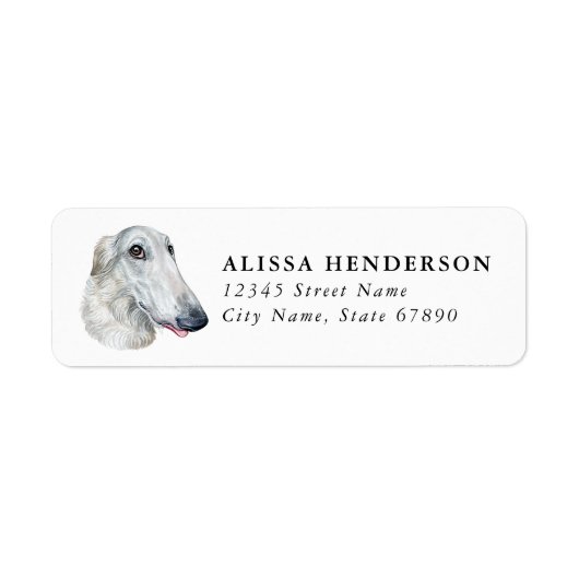 Borzoi Dog Return Address Labels (Vorne)