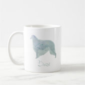 Borzoi Dog Watercolor Design Kaffeetasse (Links)