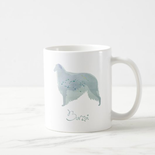 Borzoi Dog Watercolor Design Kaffeetasse (Rechts)