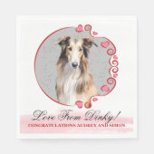 Borzoi Dog Wedding Napkins mit Hunde Foto Serviette (Vorderseite)