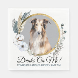 Borzoi Dog Wedding Napkins mit Hunde Foto Serviette