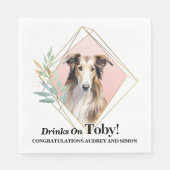Borzoi Dog Wedding Napkins mit Hunde Foto Serviette (Vorderseite)