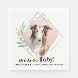 Borzoi Dog Wedding Napkins mit Hunde Foto Serviette