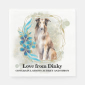 Borzoi Dog Wedding Napkins mit Hunde Foto Serviette (Vorderseite)