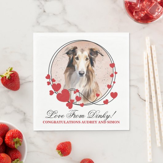 Borzoi Dog Wedding Napkins mit Hunde Foto Serviette (Beispiel)