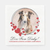 Borzoi Dog Wedding Napkins mit Hunde Foto Serviette (Vorderseite)