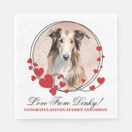 Borzoi Dog Wedding Napkins mit Hunde Foto Serviette