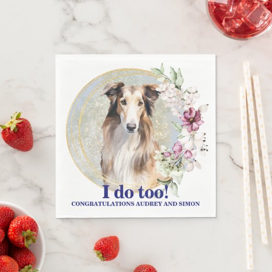 Borzoi Dog Wedding Napkins mit Hunde Foto Serviette (Beispiel)