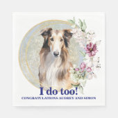 Borzoi Dog Wedding Napkins mit Hunde Foto Serviette (Vorderseite)