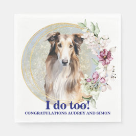 Borzoi Dog Wedding Napkins mit Hunde Foto Serviette