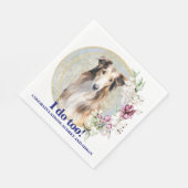Borzoi Dog Wedding Napkins mit Hunde Foto Serviette (Ecke)