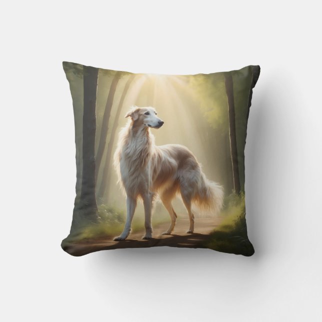 Borzoi Elegant Breed Throw Kissen (Vorderseite)