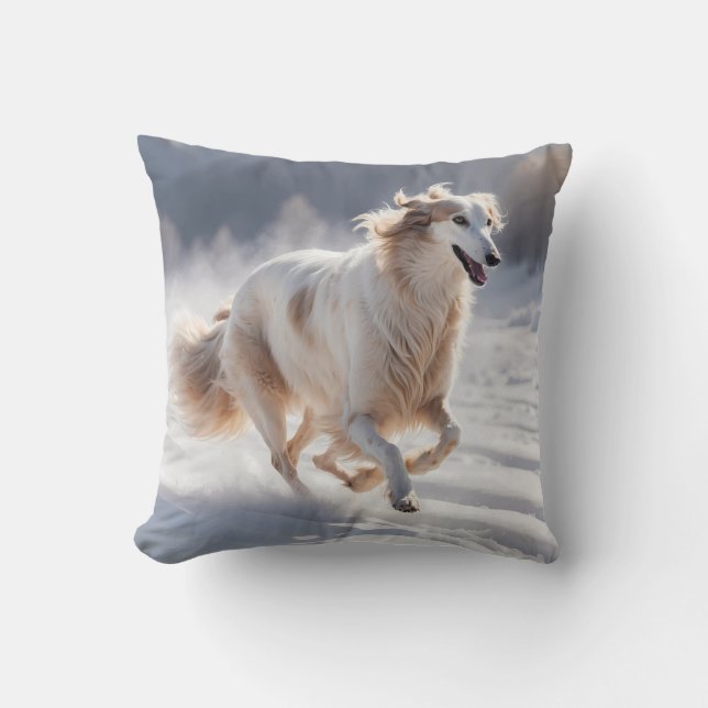 Borzoi Elegant Breed Throw Kissen (Vorderseite)