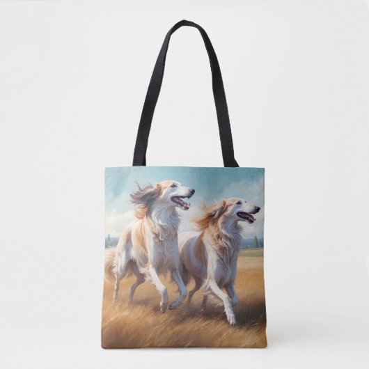 Borzoi Elegante Schultertasse Tasche (Vorderseite)