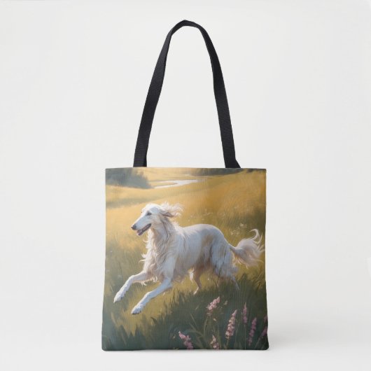 Borzoi Elegante Schultertasse Tasche (Vorderseite)