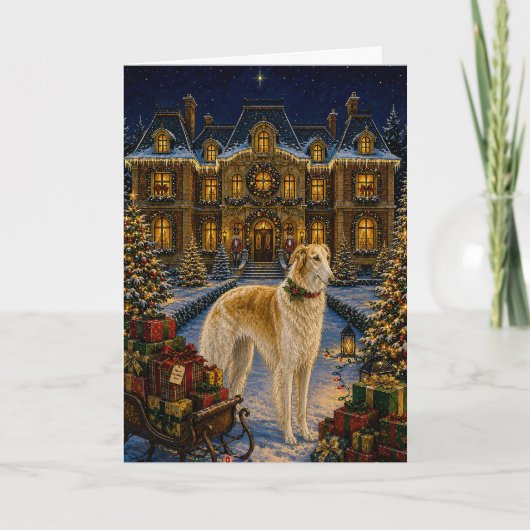 Borzoi-Feiertag  Feiertagskarte (Vorderseite)