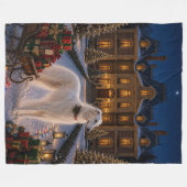 Borzoi-Feiertag Fleecedecke (Vorderseite (Horizontal))
