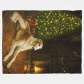 Borzoi-Feiertag  Fleecedecke (Vorderseite (Horizontal))